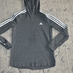 Adidas Men Gray Pullover Long Sleeve Hoodie SZ S