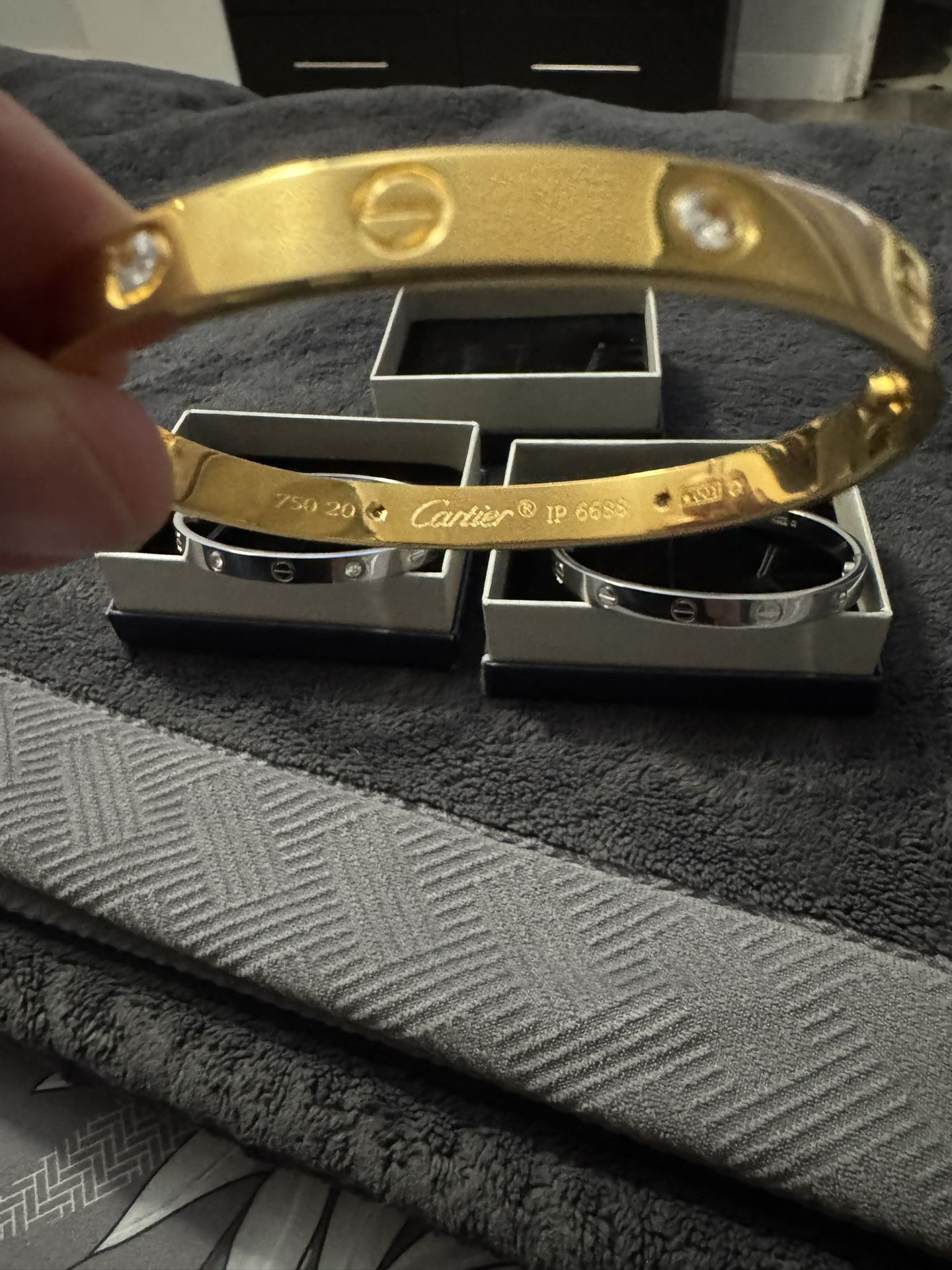 Men/women Cartier Stainless Steel And Gold Bracelets