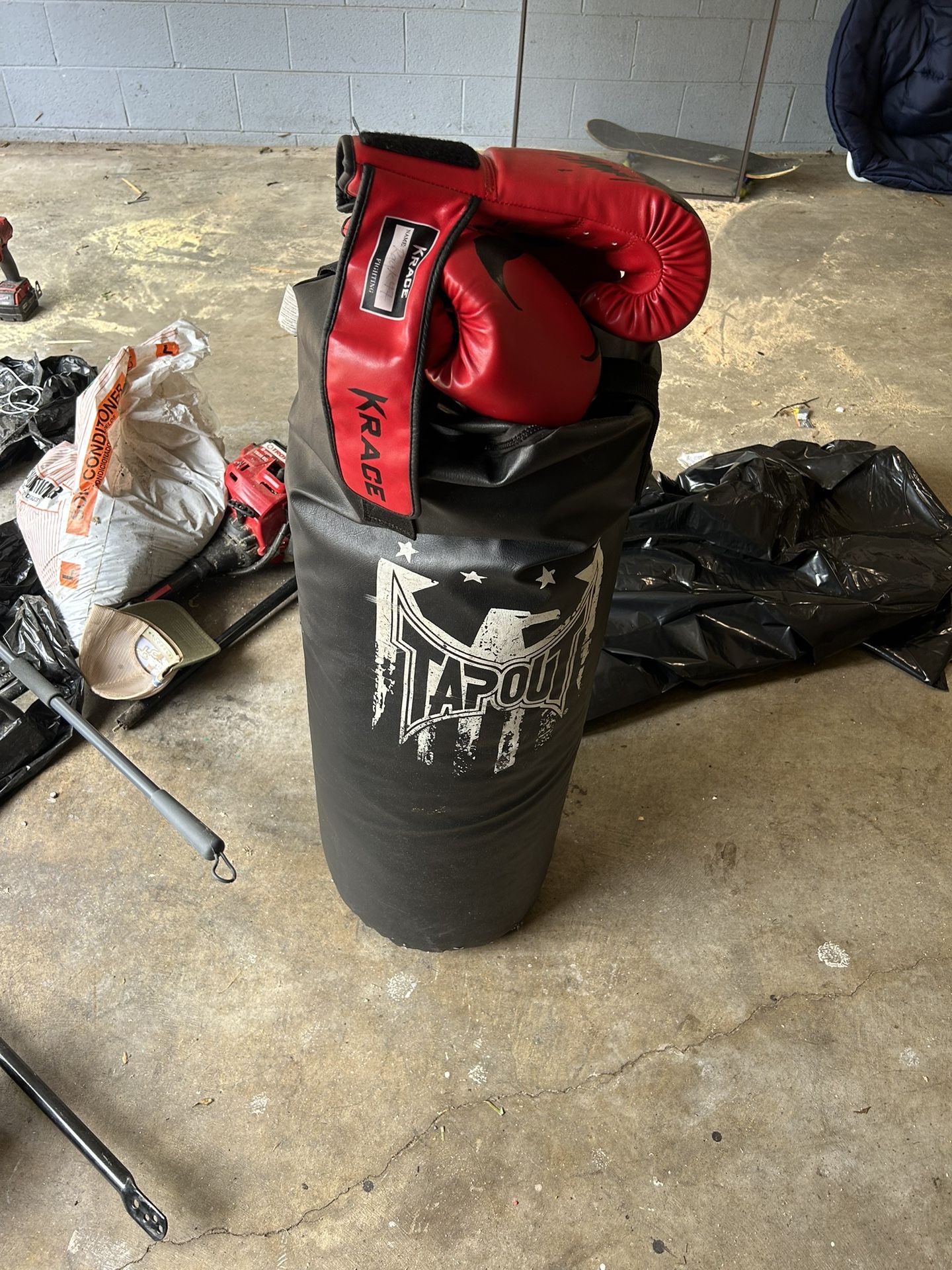Tap Out Punching Bag W/ Gloves Included 