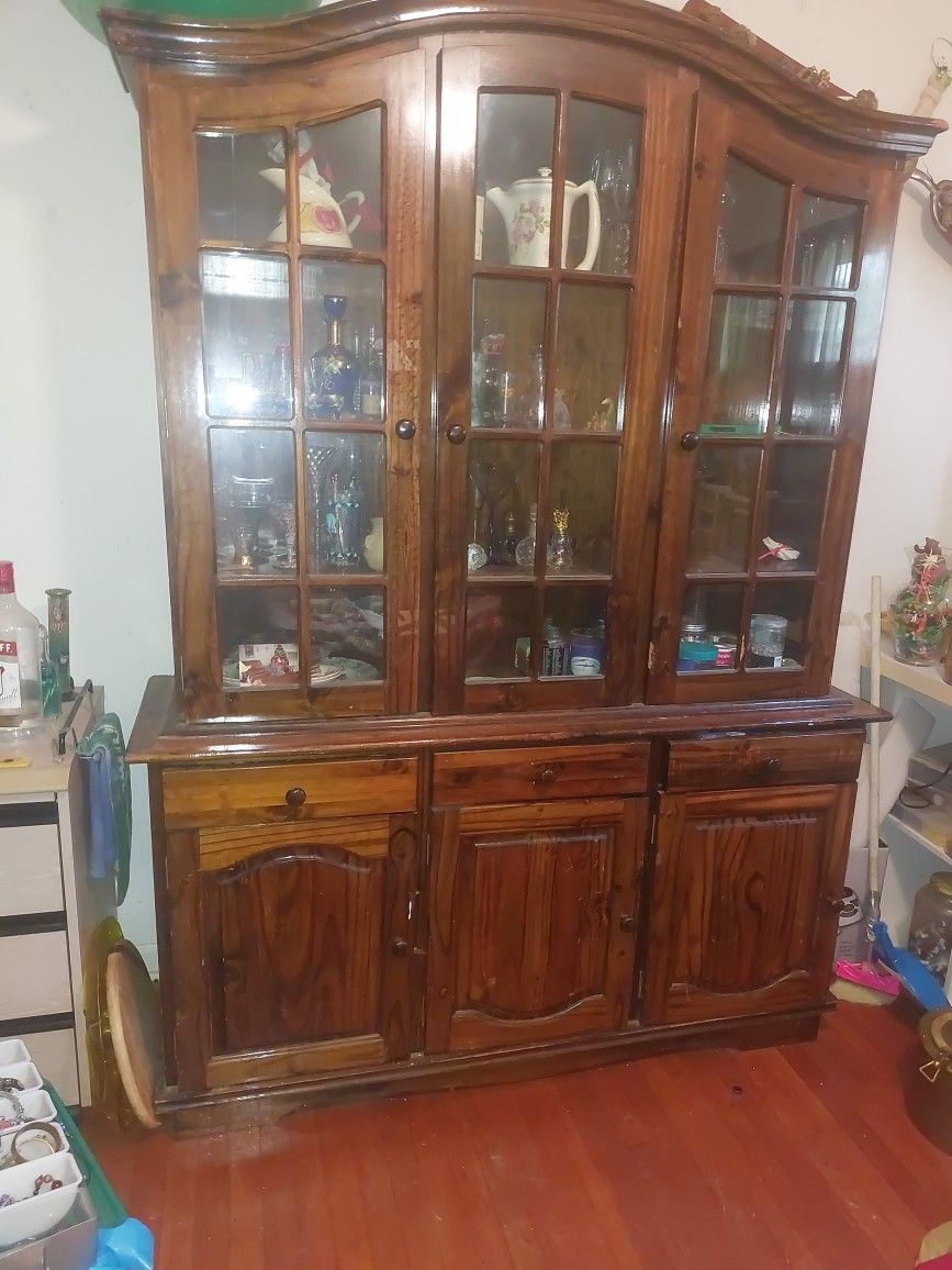 Beautiful China Cabinet 50 Years Old 2 Piece 50 for Sale in