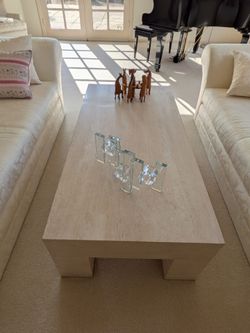 Incredible Off White Marble Coffee Table