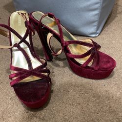 Plum Suede High Heels 