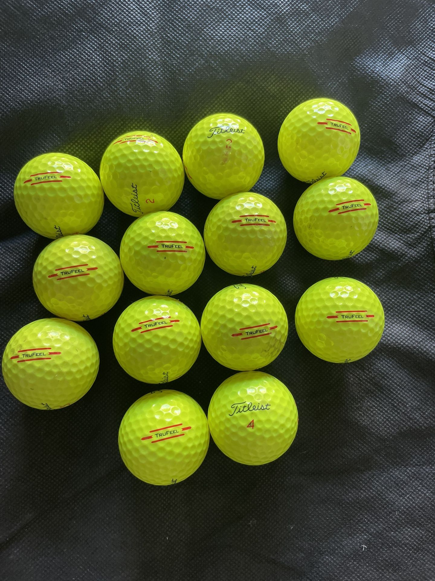 Titleist yellow TruFeel 14 golf balls