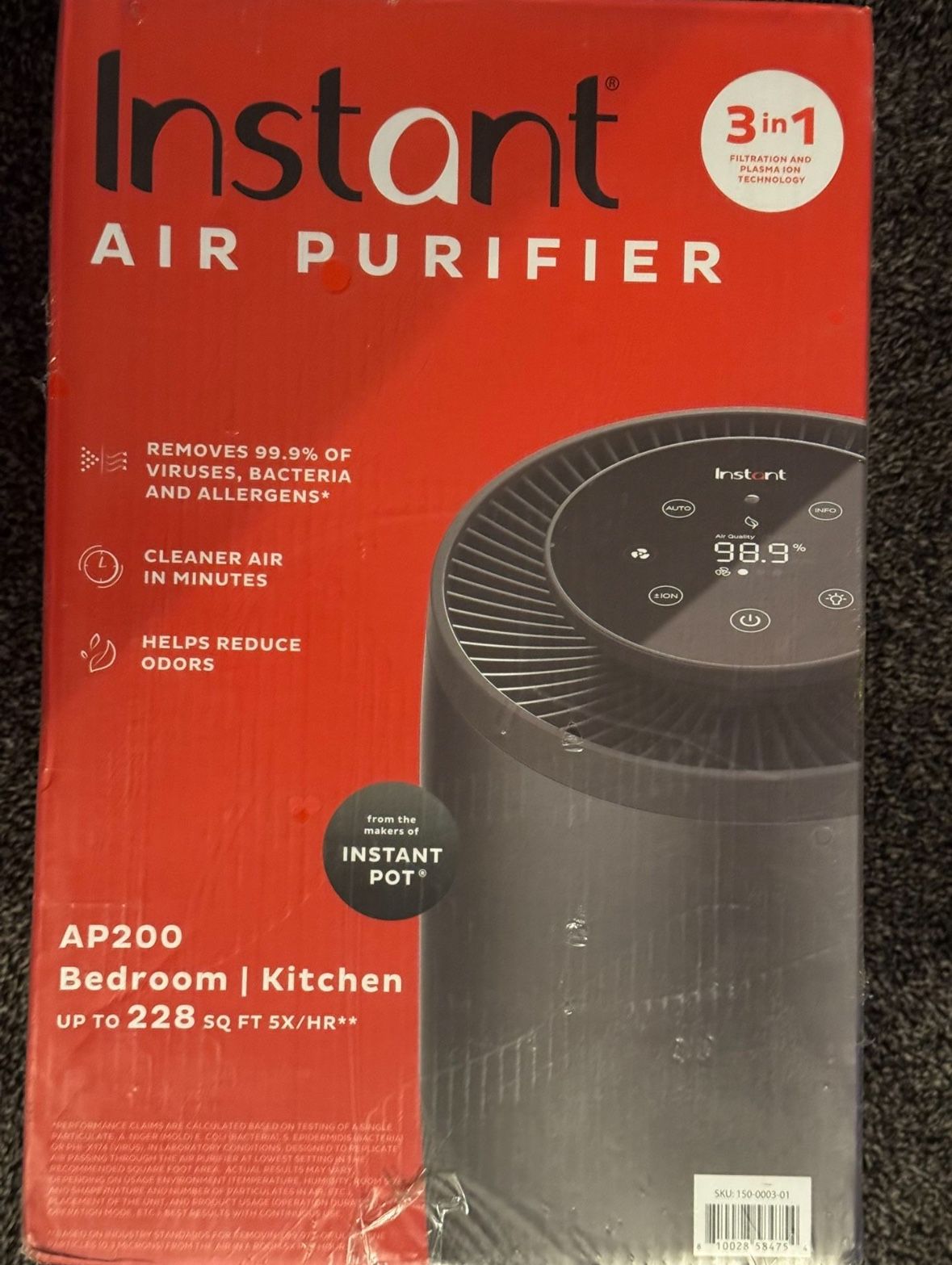 Air Purifier, Medium with Night Mode (Charcoal) - Brand New in Box