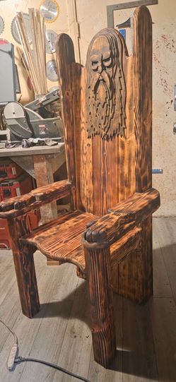 Handcrafted Solid Wooden Throne
