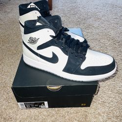 Nike Air Jordan 1 Mid SE Diamond Black White Men’s Size 9 - Brand New ( box includes)
