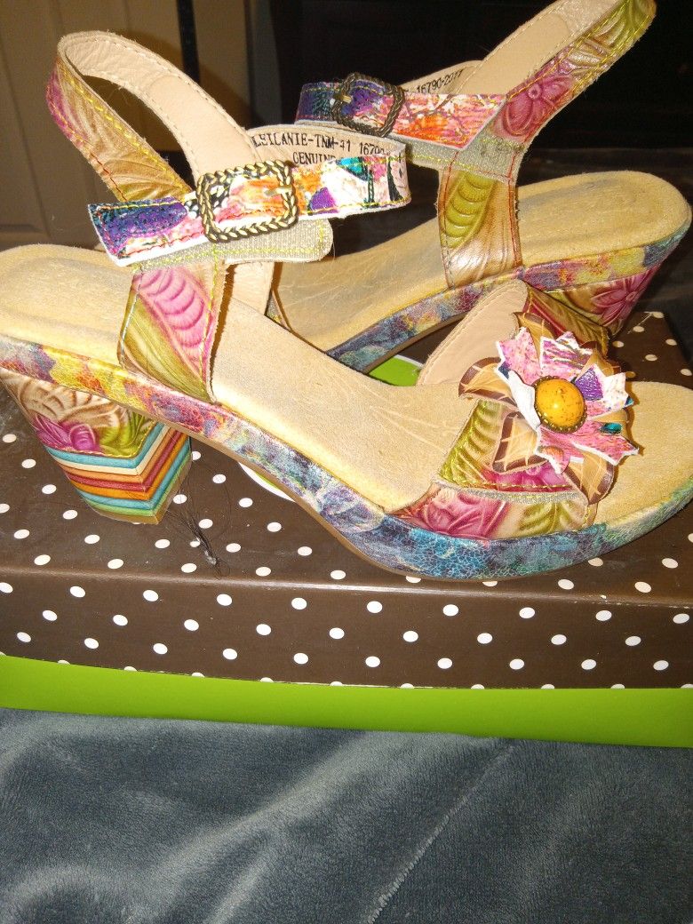 Brand New Multi Colored Sandels 