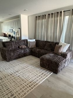 New In Box U Shape Fluffy Sectional Couch Need Gone $50DOWN 