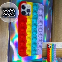 X2 Push It Toy Iphone 12 And 12 Pro Phone Case (pop-it) (Fidget Toy) (MultiColor)