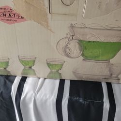 Glass Punch bowl With Cups