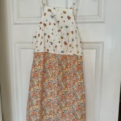 White and multi-coloured American Eagle floral dress women’s XS