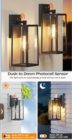 Outdoor Dusk-to-Dawn Wall Lamps, Sensor-Activated Porch Lights, Lamp