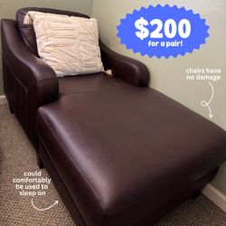 2 Leather Couch Chairs (identical pair)