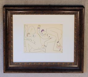 Picasso vintage art lithograph Human Comedy COA 1954
