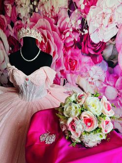 Pink Quinceañera Dress All Included