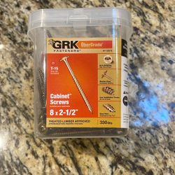 New GRK 2–1/2” Cabinet Screws Includes T-15 Bit, Box Of 330 Qty