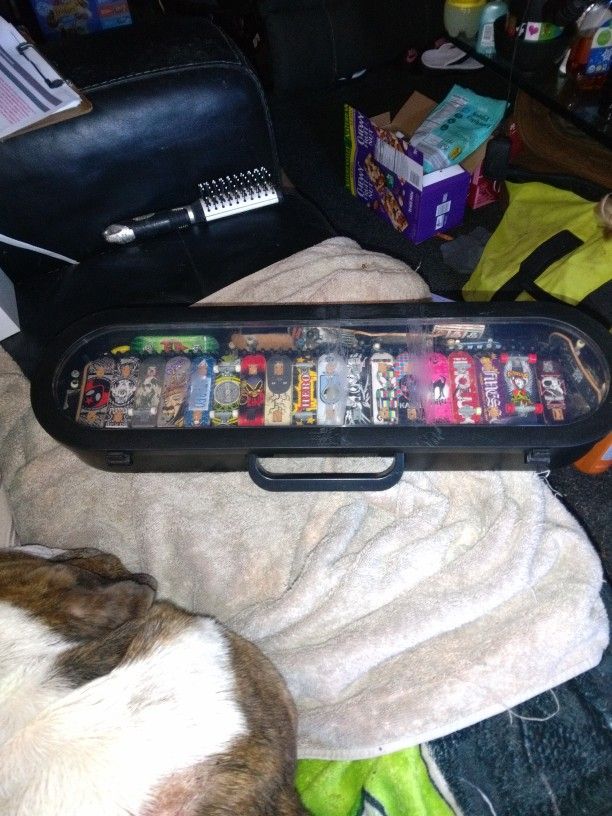 Tech Deck Case With Skateboards And Parts
