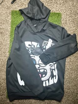Black Graphic Pullover Hoodie