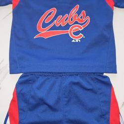 MINT! Chicago Cubs MLB ADIDAS Authentic 2-Piece Outfit Shirt & Shorts INFANT 12M