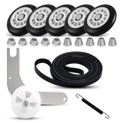 Upgraded (5-Wheel) (contact info removed) Dryer Repair Kit for Electrolux Frigidaire Ball-Bearing Rollers,