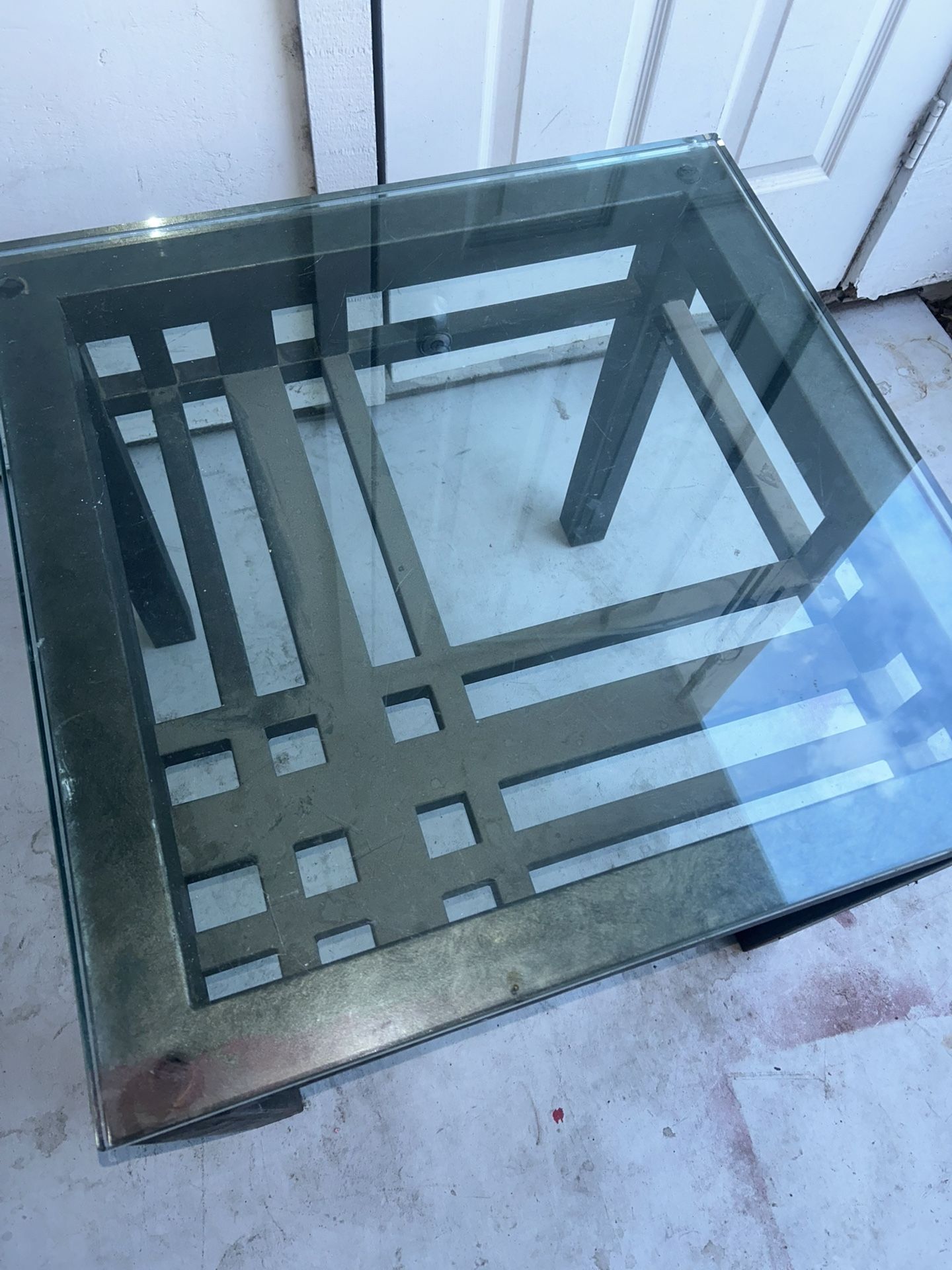 Metal Table With Glass Top