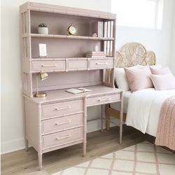 Henry-link Faux Bamboo Desk With Hutch 