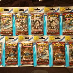 LOT OF 11 POKEMON SUN & MOON CRIMSON INVASION BOOSTER PACKS SEALED