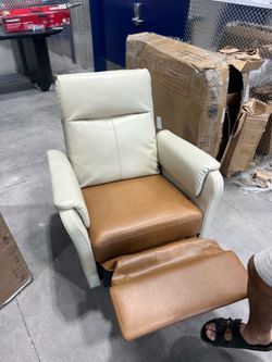 New Recliner Chair, Faux Leather Recliner with Armrest, Home Theater Seating with Adjustable Push Back and Lumbar Support, Single Sofa for Adults, Lou