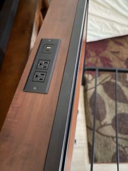 Headboard with Built-In Outlets and USB Port