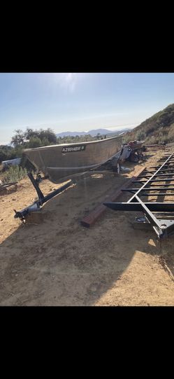 19’ aluminum 7’ beam, w/trailer