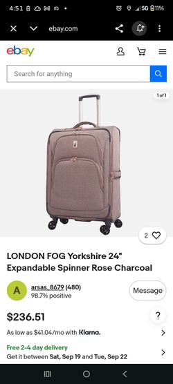 London fog carry on suitcase on spinning wheels