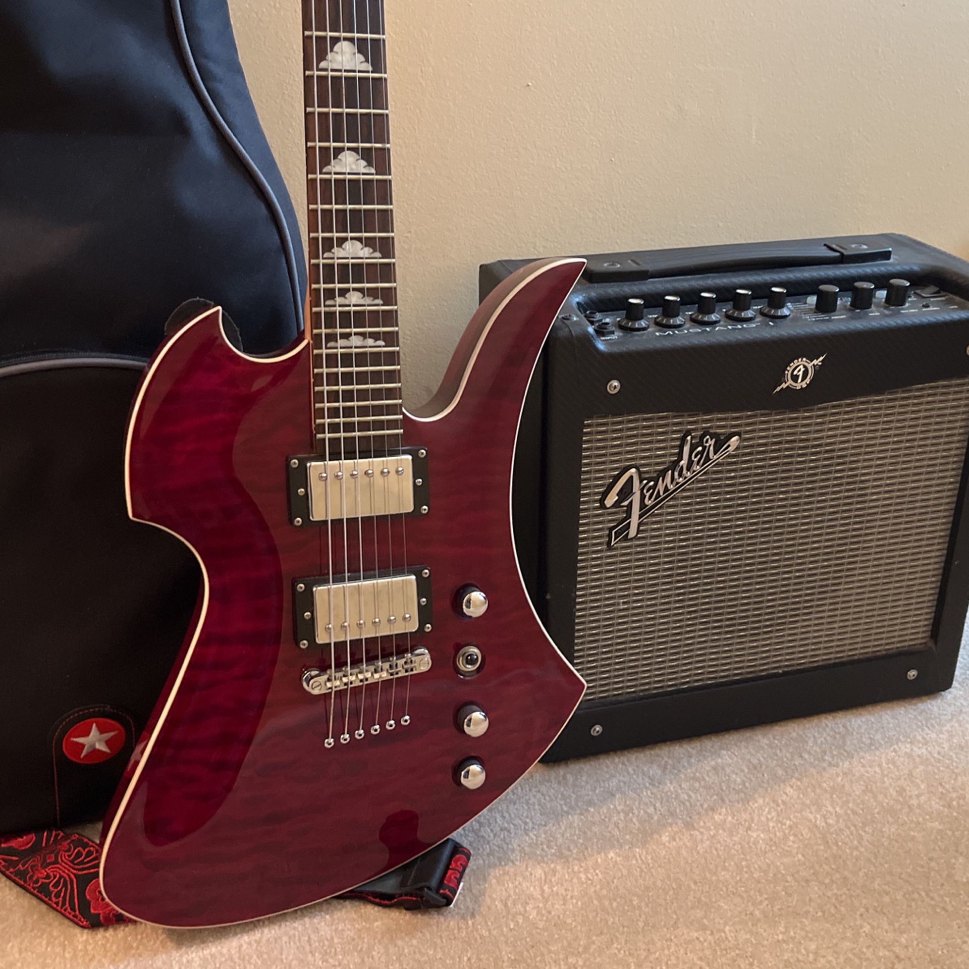 Electric  Guitar, Amp And Case