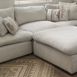 Living Spaces Couch with a Separate Ottoman 
