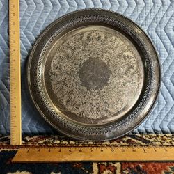 Vintage Silver Plated Platter Wm Rogers 172 Reticulated Pattern