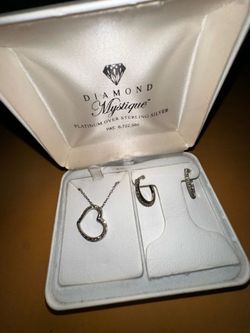 Earring necklace silver
