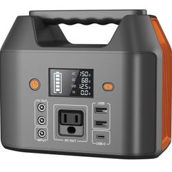 Portable Power Station 150W 155Wh Solar Generator 110V 42000mAh Portable Power Bank w/AC Outlet, 6 O