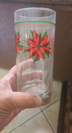 Pointsetta holiday glasses