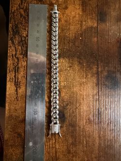 10mm moissanite silver cuban bracelet