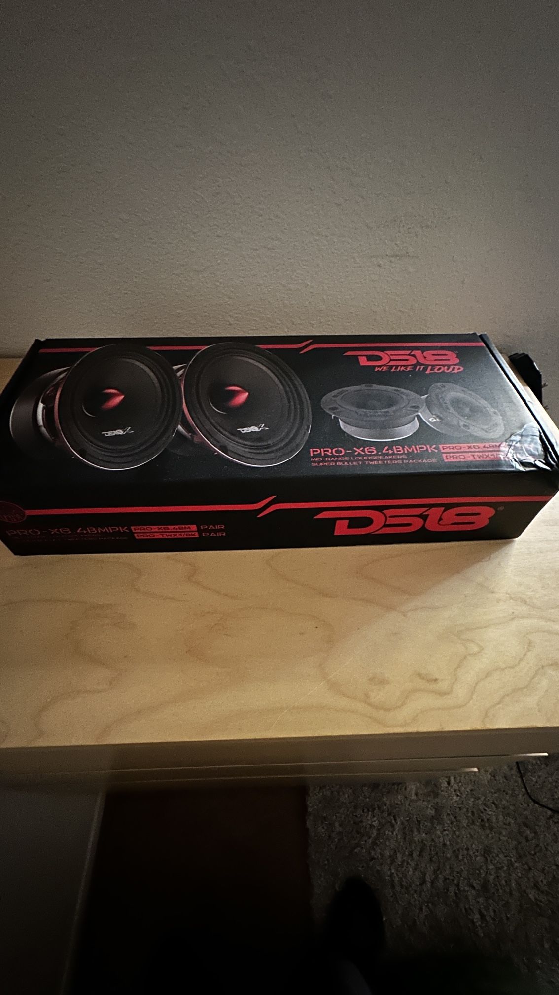 DS18 Mid and High Car Speaker Package - 2X 6.5" Midrange, 2X 1" Tweeters, Built-in Crossover