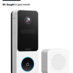 aosu Doorbell Camera Wireless- Head-to-Toe View, Intelligent Package Detection, 2.4GHz WiFi Video Doorbell with Chime, Support Local Storage,Smart Hum