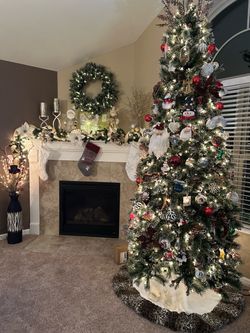 9ft. Glitzy slim pine Christmas tree