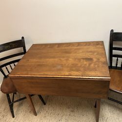 Hitchcock Alford Drop Leaf Table And Two Chairs