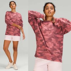 Lululemon - Perfectly Oversized Crew Sweatshirt - Camo Brier Rose - size M - $40