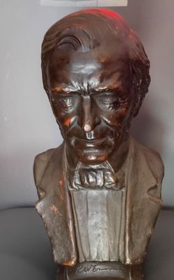 13x7 Louis Mayer plaster of Ralph Waldo Emerson bust
