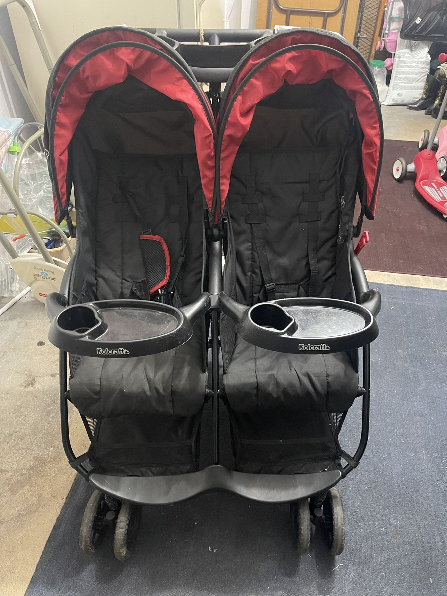 Kolcraft Cloud Plus Side by Side Lightweight Double Baby Stroller