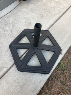 Black Hexagonal Patio Umbrella Base Stand