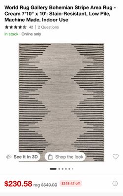 World Rug Gallery Bohemian Stripe Area Rug