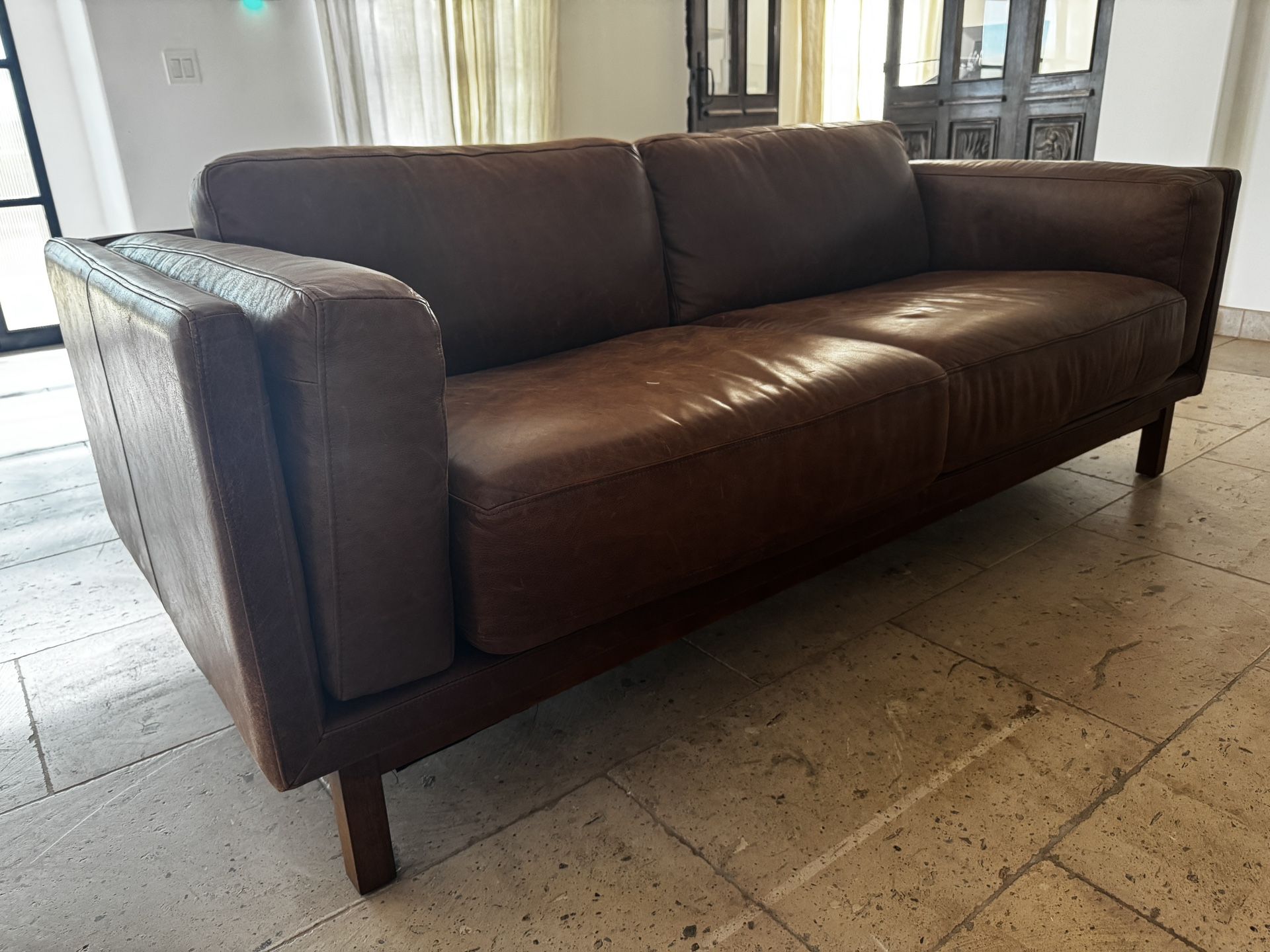West Elm Dekalb Leather Sofa