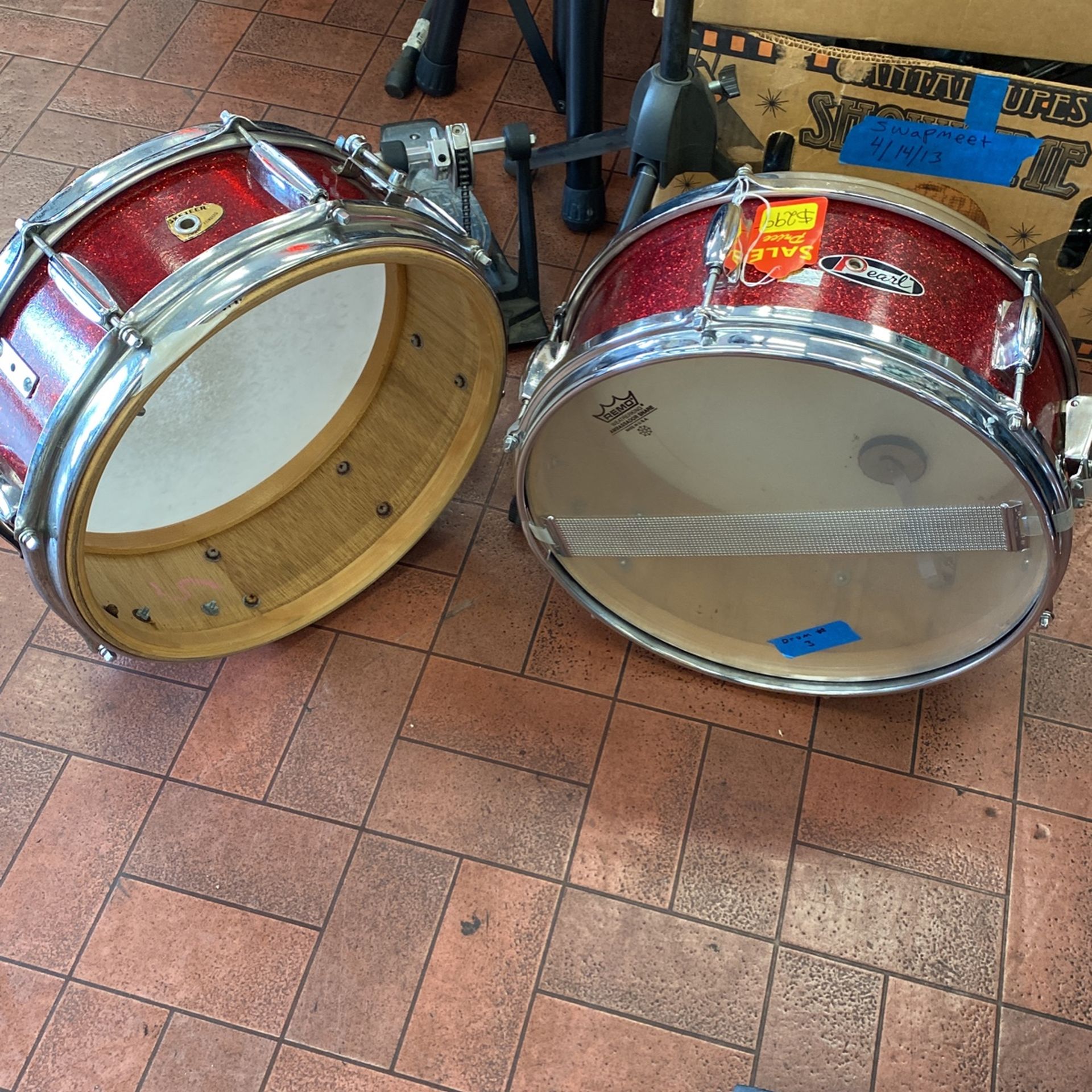 Drums Pair Of Two Red Sparkle Snares On Sale for Sale in San Bernardino, CA OfferUp