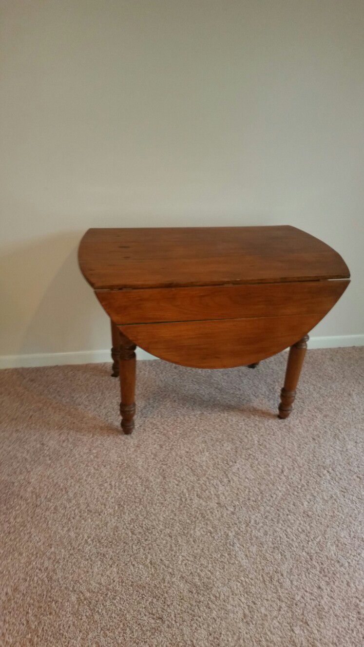 Vintage Drop Leaf Table With Porcelain Wheels. Make An Offer, Everything Must Gow